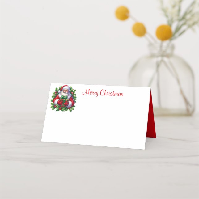 Carte De Placement Carte Place du nom Père Noël Holiday (Devant)