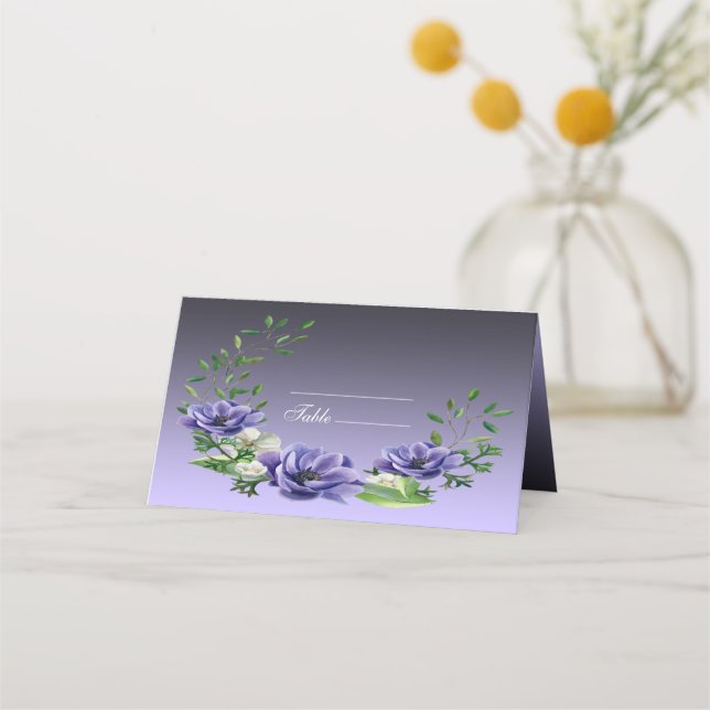 Carte De Placement Carte Place Fleurs violettes Aquarelle (Devant)