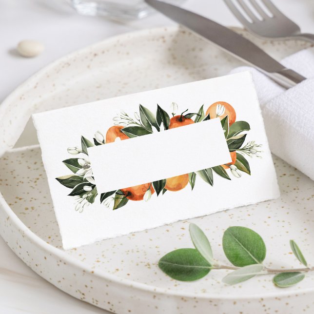 Carte De Placement Carte Place Mariage Citrus Orange (Créateur téléchargé)
