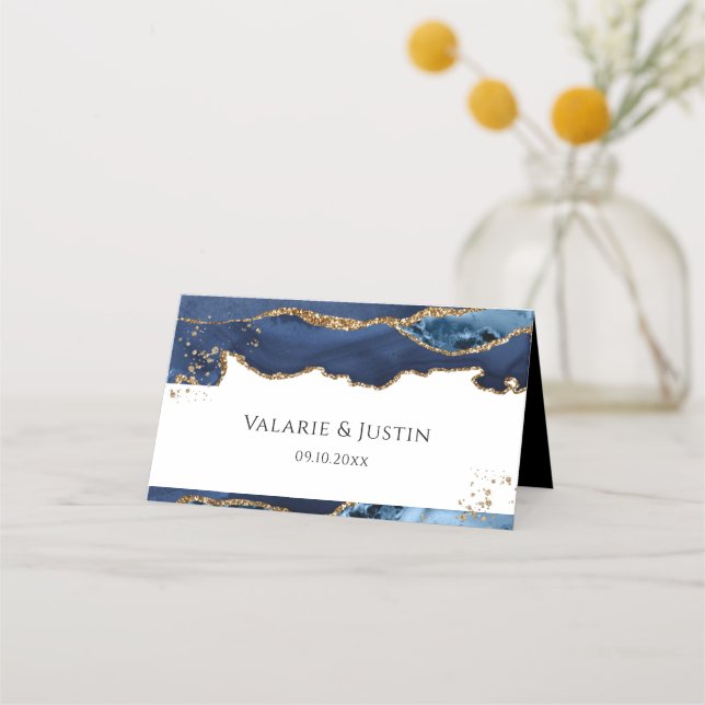 Carte De Placement Carte Place Mariage de l'Agate de Parties scintill (Devant)