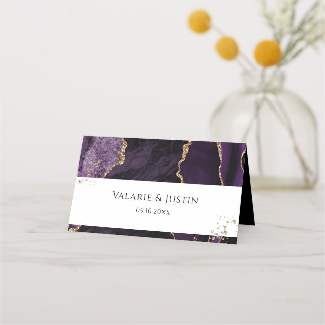 Carte De Placement Carte Place Mariage pour Agate de Parties scintill (Devant)