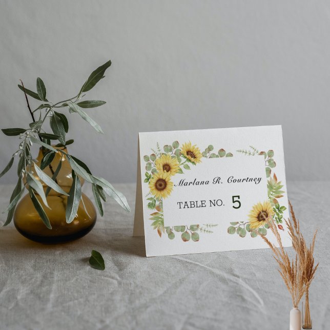 Carte De Placement Carte Place Mariage Sunflower (Créateur téléchargé)