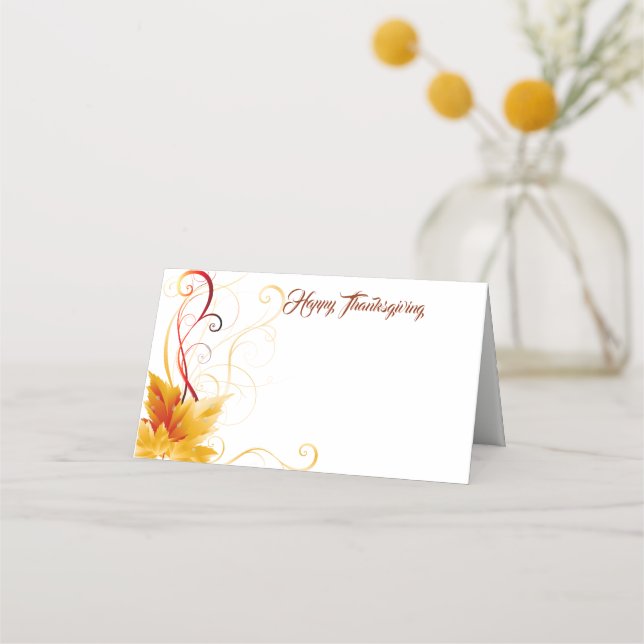 Carte De Placement Carte Place Nom Thanksgiving (Devant)