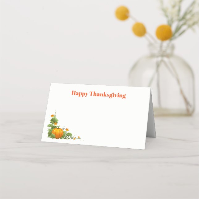 Carte De Placement Carte Place Nom Thanksgiving (Devant)