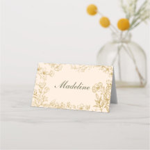 Carte Place Platinée Florale Classique