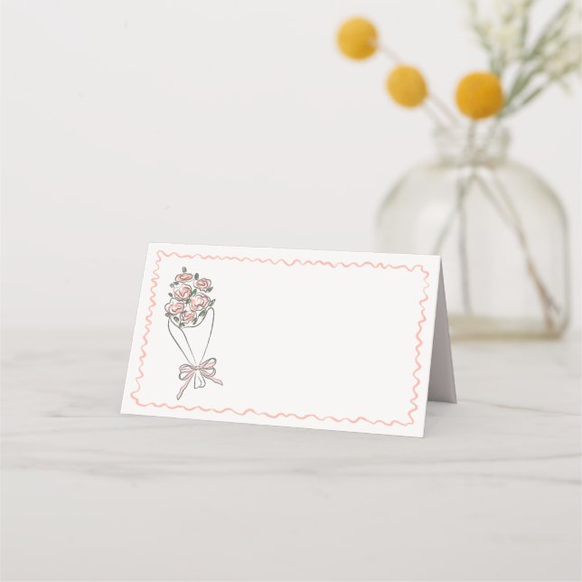 Carte De Placement Carte pliée de fleurs fraîches du marché aux fleur (Devant)