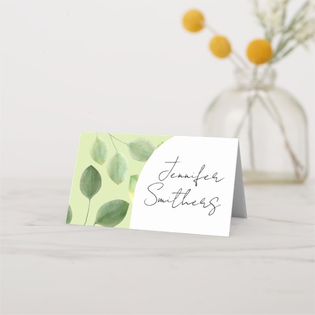 Carte De Placement Carton de place aux feuilles d'eucalyptus verdoyan (Devant)
