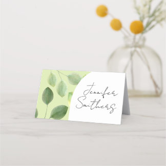 Carte De Placement Carton de place aux feuilles d'eucalyptus verdoyan