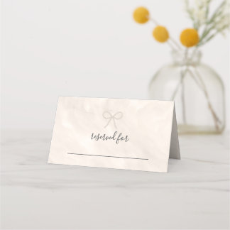 Carte De Placement Carton de Table Minimaliste Champagne avec Nœud en