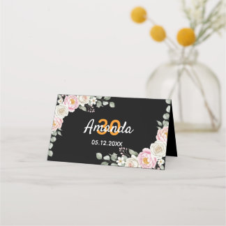Carte De Placement Carton élégant de repérage de place avec motif flo