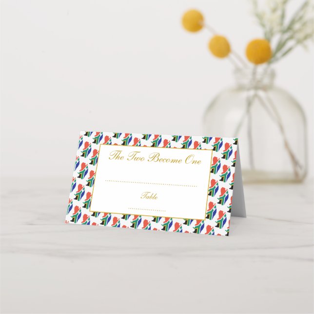 Carte De Placement Célébration élégante des Mariages d'AFRIQUE DU SUD (Devant)