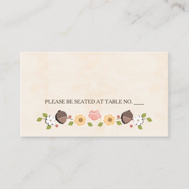 Carte De Placement Chaîne de lumière rousse Place de siège d'automne  (Devant)