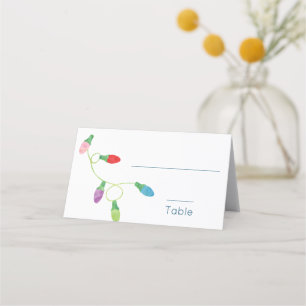Carte De Placement Chaîne de Mariage coloré des lumières de Noël
