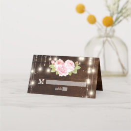 Carte De Placement Chaîne Rustique Bois Lumières Mariage Personnalisé