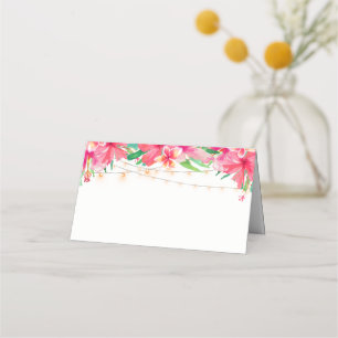 Carte De Placement Chaîne tropicale éclaire le Mariage floral