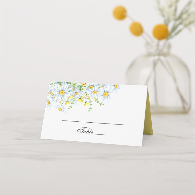 Carte De Placement Chamomille. Mariage floral de campagne aquarelle (Devant)