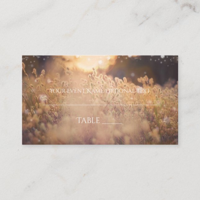 Carte De Placement Champ de fleurs Mariage campagnard rustique Place  (Devant)