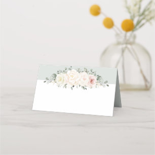 Carte De Placement Champagne Ivory Blush rose Floral Mariage