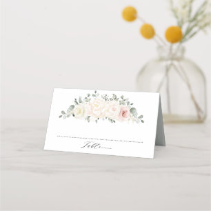 Carte De Placement Champagne Ivory Blush rose Floral Mariage
