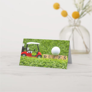 Carte De Placement Chariot de golf avec RÈGLES sur herbe verte