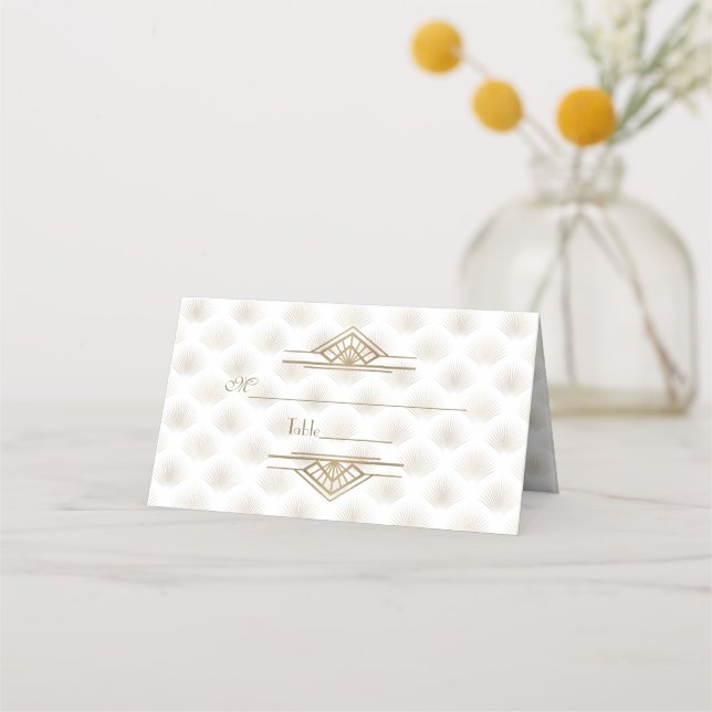 Carte De Placement Charmante Gold Great Gatsby Art Déco Mariage des a (Devant)