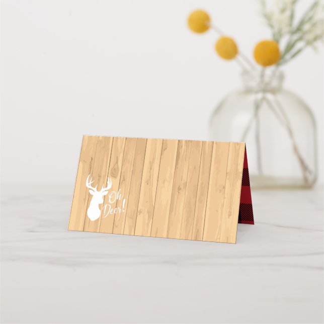 Carte De Placement Chasse aux cerfs Lodge Baby shower Antlers (Devant)