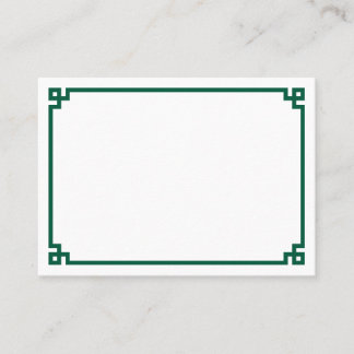 Carte De Placement Chasseur minimaliste Vert Clé grecque Mariage fron
