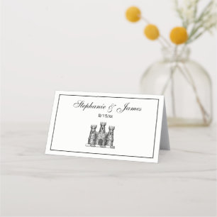 Carte De Placement Château héraldique vintage Emblem Armoiries Crest
