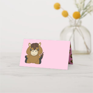 Carte De Placement Cheval Baby shower fille rose