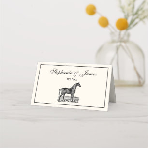 Carte De Placement Cheval vintage debout
