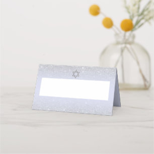 Carte De Placement Chic argent parties scintillant script lavande Bat