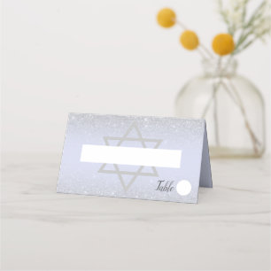 Carte De Placement Chic argent parties scintillant script lavande Bat
