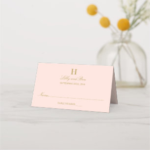 Carte De Placement Chic Blush Mariage rose et or
