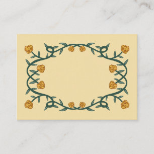 Carte De Placement Chic cadre Rose élégant Botanique Floral GreenGold