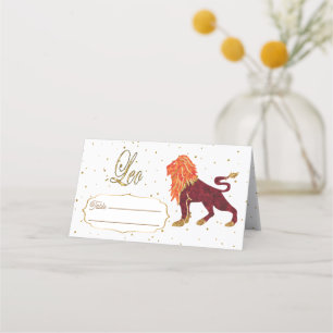 Carte De Placement Chic Gold Leo Zodiac Anniversaire