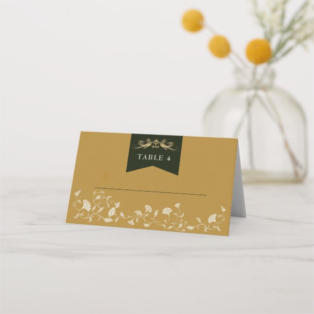 Carte De Placement Chic Gold Library Chapitre Mariage Plaques (Devant)