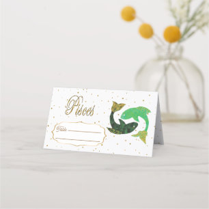 Carte De Placement Chic Gold Pisces Zodiac Anniversaire