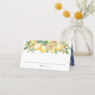 Carte De Placement Chic Lemon Verdure Floral Mariage méditerranéen