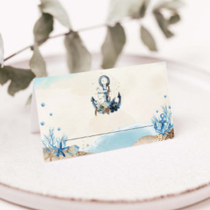 Carte De Placement Chic Nautical Ancre Beach Mariage moderne