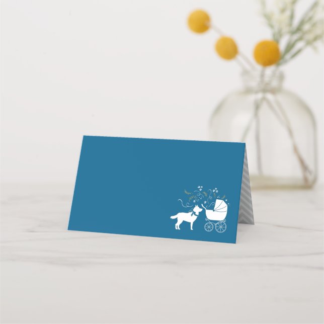 Carte De Placement Chien Baby shower Sibérien Husky Chien Chien Chien (Devant)