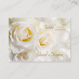 Carte De Placement Chiffres du Mariage des roses blanches