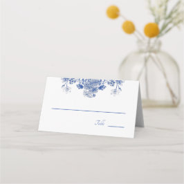 Carte De Placement Chine florale bleue et blanche Motif avec oiseaux