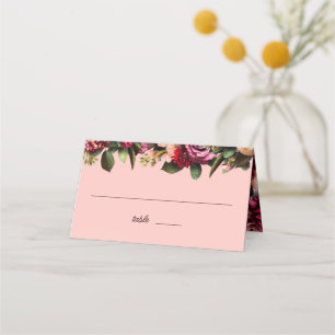 Carte De Placement Chrysanthème romantique sur Gossamer Pink Place Ca