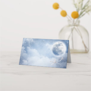 Carte De Placement Ciel bleu magique avec cygnes volants