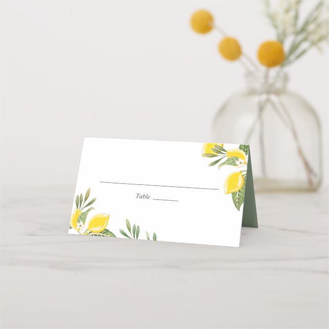 Carte De Placement Citron Mariage Carte Place Foliage Rustique Citrus (Devant)