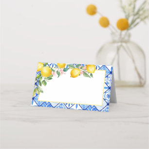 Carte De Placement Citrons méditerranéens Carrelage bleu italien Étiq