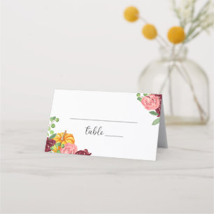 Carte De Placement Citrouille florale de Bourgogne