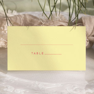 Carte De Placement Citrus minimaliste Mariage jaune plat