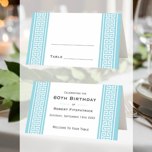 Carte De Placement Classic Birthday Party Blue Custom Foltable (Créateur téléchargé)