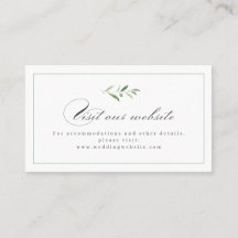 Classic Elegance Green Website Insertion Card